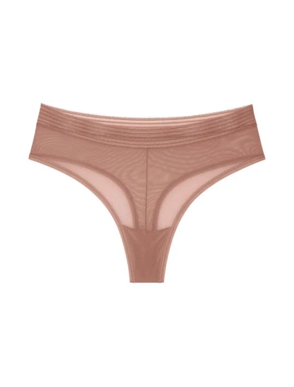 Tempting Sheer Highwaist String - BROWN - TRIUMPH BROWN - TRIUMPH