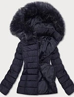 Dámská krátká zimní bunda tmavě modrá (YP-20091-55)