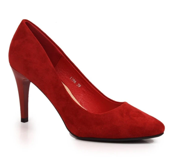 W červené semišové podpatky model 20539044 - SERGIO LEONE