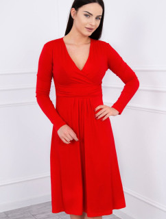 Šaty s výřezem pod prsy červené