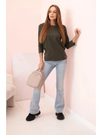 Dámská halenka s lodičkovým výstřihem khaki