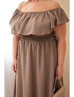 Dámské šaty Plus Size s volánem a elastickým pasem fango Dámské šaty Plus Size s volánem a elastickým pasem fango