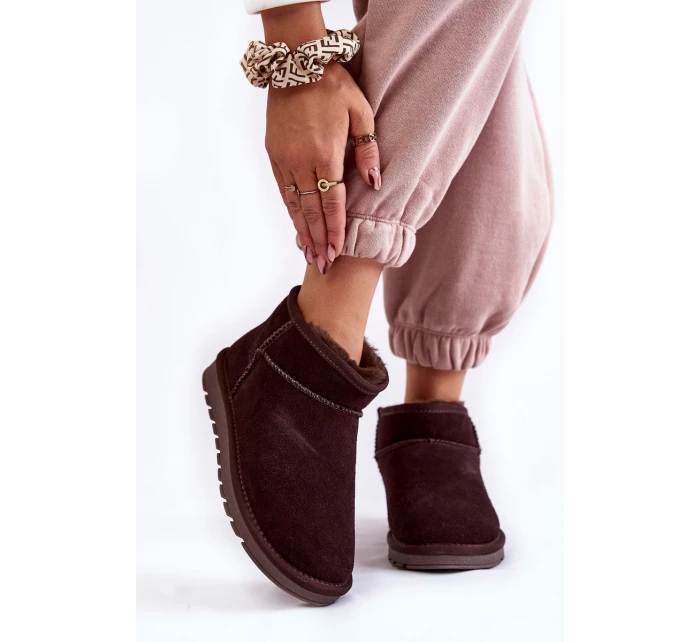 Dámské semišové nízké boty do sněhu model 21601982 - Boto Dámské semišové nízké boty do sněhu model 21601982 - Boto