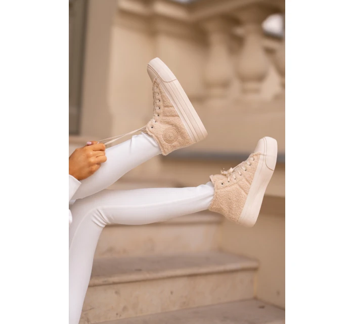Zateplené Dámské Tenisky S Kožíškem Big Star Béžové model 21675253 - Big Star Shoes Zateplené Dámské Tenisky S Kožíškem Big Star Béžové model 21675253 - Big Star Shoes