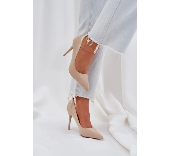 Klasické Lodičky Z Eko Semiše Světle Béžové Navinda