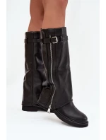Dámské kozačky s límcem sponou a zipem vyhřívané černé model 21711800 - Boto Dámské kozačky s límcem sponou a zipem vyhřívané černé model 21711800 - Boto