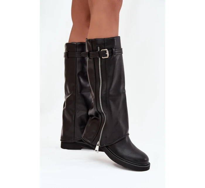 Dámské kozačky s límcem sponou a zipem vyhřívané černé model 21711800 - Boto Dámské kozačky s límcem sponou a zipem vyhřívané černé model 21711800 - Boto