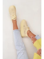 Pletené dámské tenisky na platformě Žluté Evalora