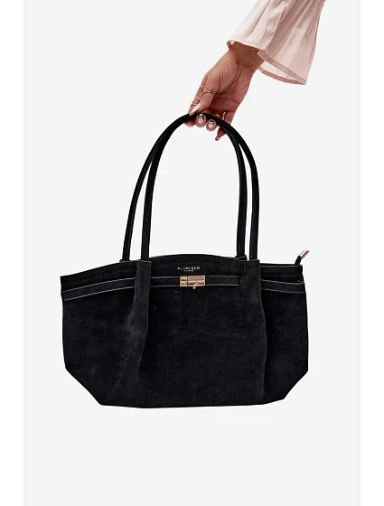 Shopper kabelka z eko semiše Černá model 22111638 - Flora&Co Shopper kabelka z eko semiše Černá model 22111638 - Flora&Co