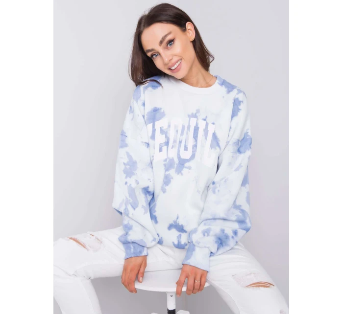 Bluza DS BL model 21055309 biało niebieski - FPrice Bluza DS BL model 21055309 biało niebieski - FPrice