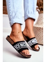 Nazouváky Na Korkové Podrážce Se Zirkony Černé Be Nice Nazouváky Na Korkové Podrážce Se Zirkony Černé Be Nice