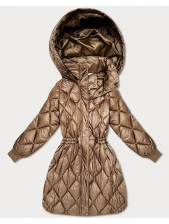 Hnědá široká dámská zimní oversize bunda Minority (M2-6518-305)