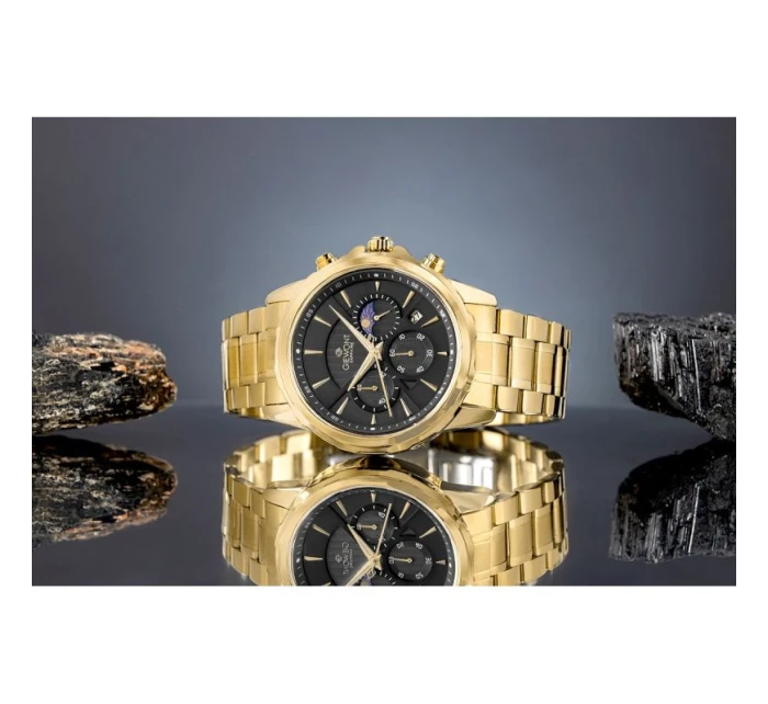 Pánské hodinky Giewont Chronograph Sapphire Gold Black GW9460-B4