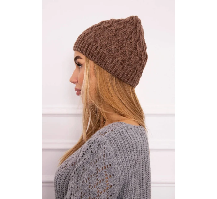Fleecová čepice Roma model 18750239 mocca - K-Fashion Fleecová čepice Roma model 18750239 mocca - K-Fashion