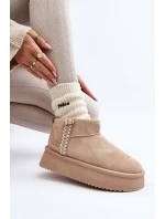 Sněhule na platformě s vzorem béžové Udra