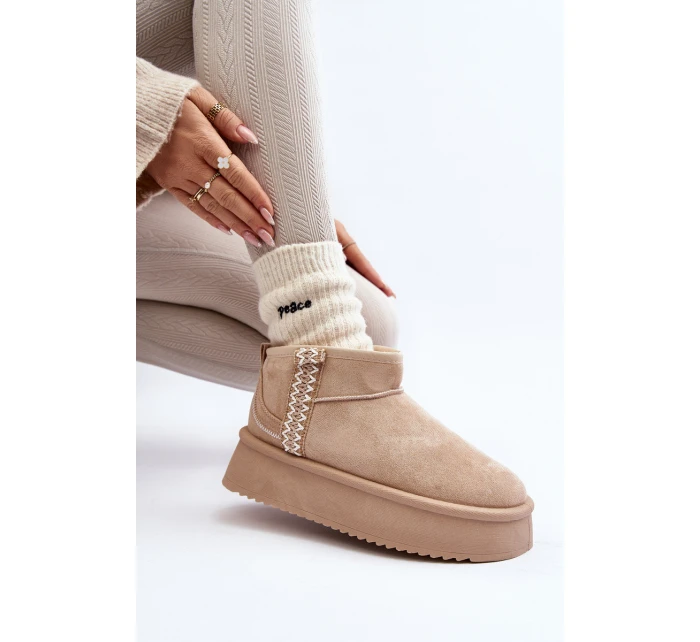 Sněhule na platformě s vzorem béžové Udra