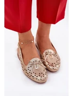 Dírové baleríny s odhalenou patou zlaté Navinnia Dírové baleríny s odhalenou patou zlaté Navinnia