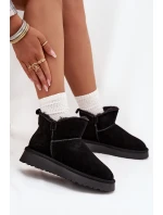 Sněhule z přírodního semiše vyhřívané s kožešinou Vinceza 97961 Černé