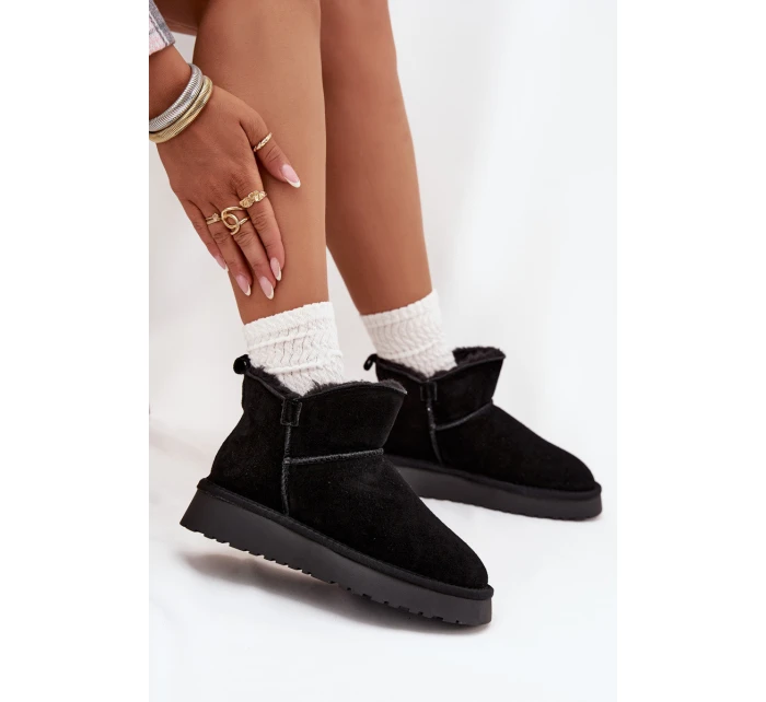 Sněhule z přírodního semiše vyhřívané s kožešinou Vinceza 97961 Černé