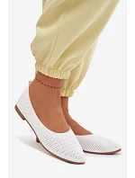 Síťované Materiálové Baleríny Dámské Bílé Sarina Síťované Materiálové Baleríny Dámské Bílé Sarina