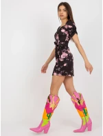 Šaty LK SK 508641.29 černá a růžová Šaty LK SK 508641.29 černá a růžová