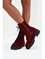 Dámské workery z pravého semiše Zazoo - bordó Dámské workery z pravého semiše Zazoo - bordó