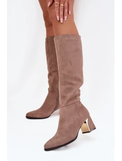 Kozačky na podpatku model 217828 Step in style