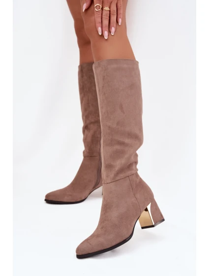 Kozačky na podpatku model 217828 Step in style Kozačky na podpatku model 217828 Step in style