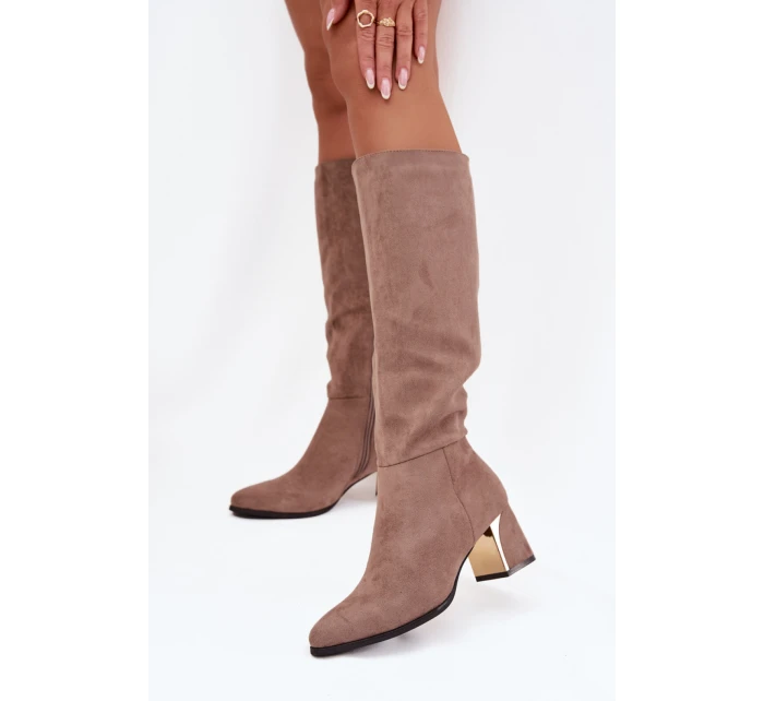 Kozačky na podpatku model 217828 Step in style Kozačky na podpatku model 217828 Step in style