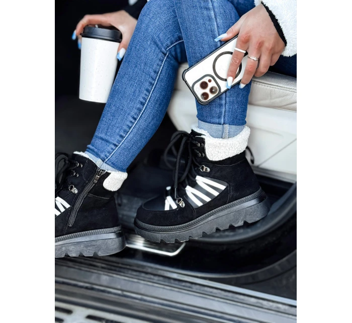 Dámské zateplené trekové boty COZYLOFT černé FashionStreet ZY0555