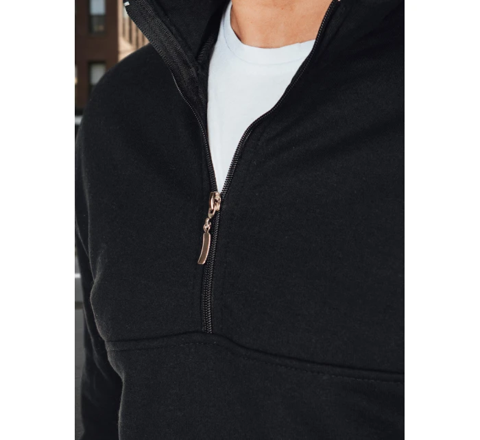 Pánská mikina s límečkem černá model 21985946 - Dstreet Pánská mikina s límečkem černá model 21985946 - Dstreet