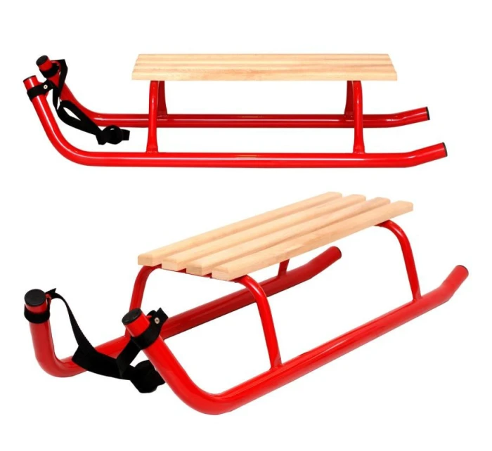 KOVOVÉ SÁNĚ PRO 2 OSOBY ZESÍLENÉ ČERVENÉ