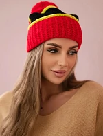 Dámská čepice Kinga K297 červená+kiwi+černá