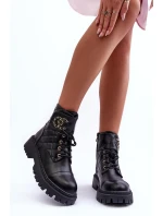 Dámské boty Workery s ozdobou černou model 21632247 - Boto Dámské boty Workery s ozdobou černou model 21632247 - Boto