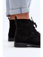 Dámské botky s vzorem černé S.Barski HY66-136