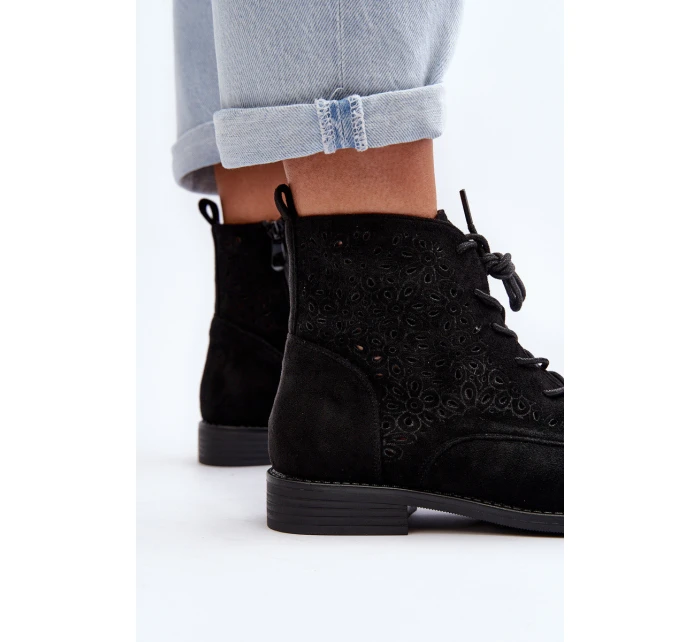 Dámské botky s vzorem černé S.Barski HY66-136