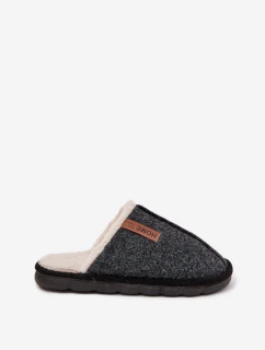 Pánské pantofle s kožíškem Černé model 21718365 - Boto