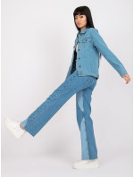 Dámská basic džínová bunda Rue Paris - světle modrá