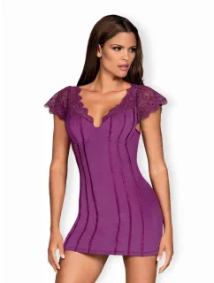 Výjimečná košilka Moketta chemise purple - Obsessive