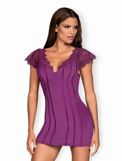Výjimečná košilka Moketta chemise purple - Obsessive