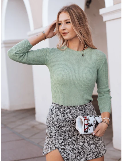 AURINA dámský svetr světle zelený FashionStreet MY1391 AURINA dámský svetr světle zelený FashionStreet MY1391