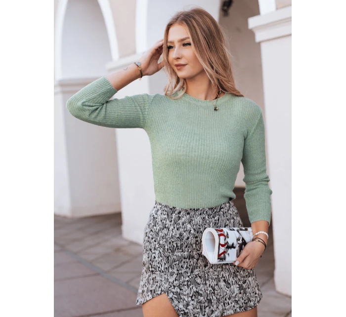 AURINA dámský svetr světle zelený FashionStreet MY1391 AURINA dámský svetr světle zelený FashionStreet MY1391