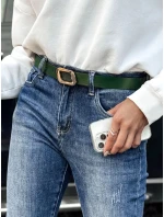 Dámské džínové kalhoty JELVANI s páskem v modré barvě FashionStreet UY2236