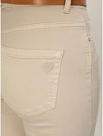 Dámské džínové kalhoty Mom Fit s páskem, béžové, FashionStreet UY3084