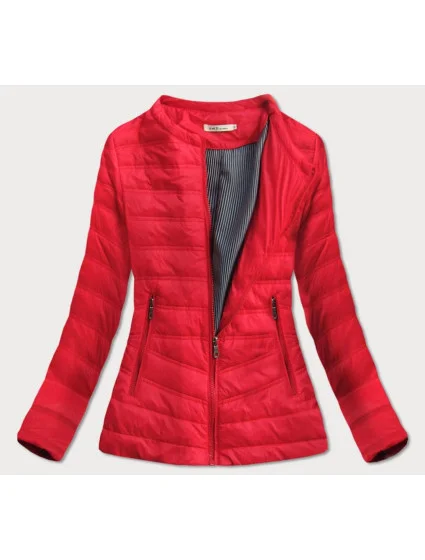 Červená prošívaná bunda s kulatým výstřihem model 16143411 - LHD Červená prošívaná bunda s kulatým výstřihem model 16143411 - LHD