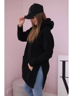 Zateplená mikina s bočními rozparky černá Zateplená mikina s bočními rozparky černá