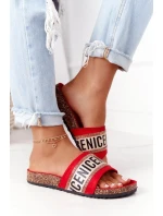 Nazouváky Na Korkové Podrážce Se Zirkony červené Be Nice Nazouváky Na Korkové Podrážce Se Zirkony červené Be Nice