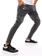 Pánské bojové džínové kalhoty černé FashionStreet UX3291