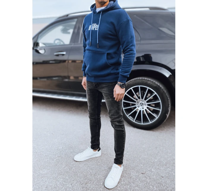 Pánská tmavě modrá mikina s potiskem FashionStreet BX5661