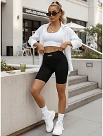 Dámské cyklistické šortky s vysokým pasem, černé, FashionStreet SY0580